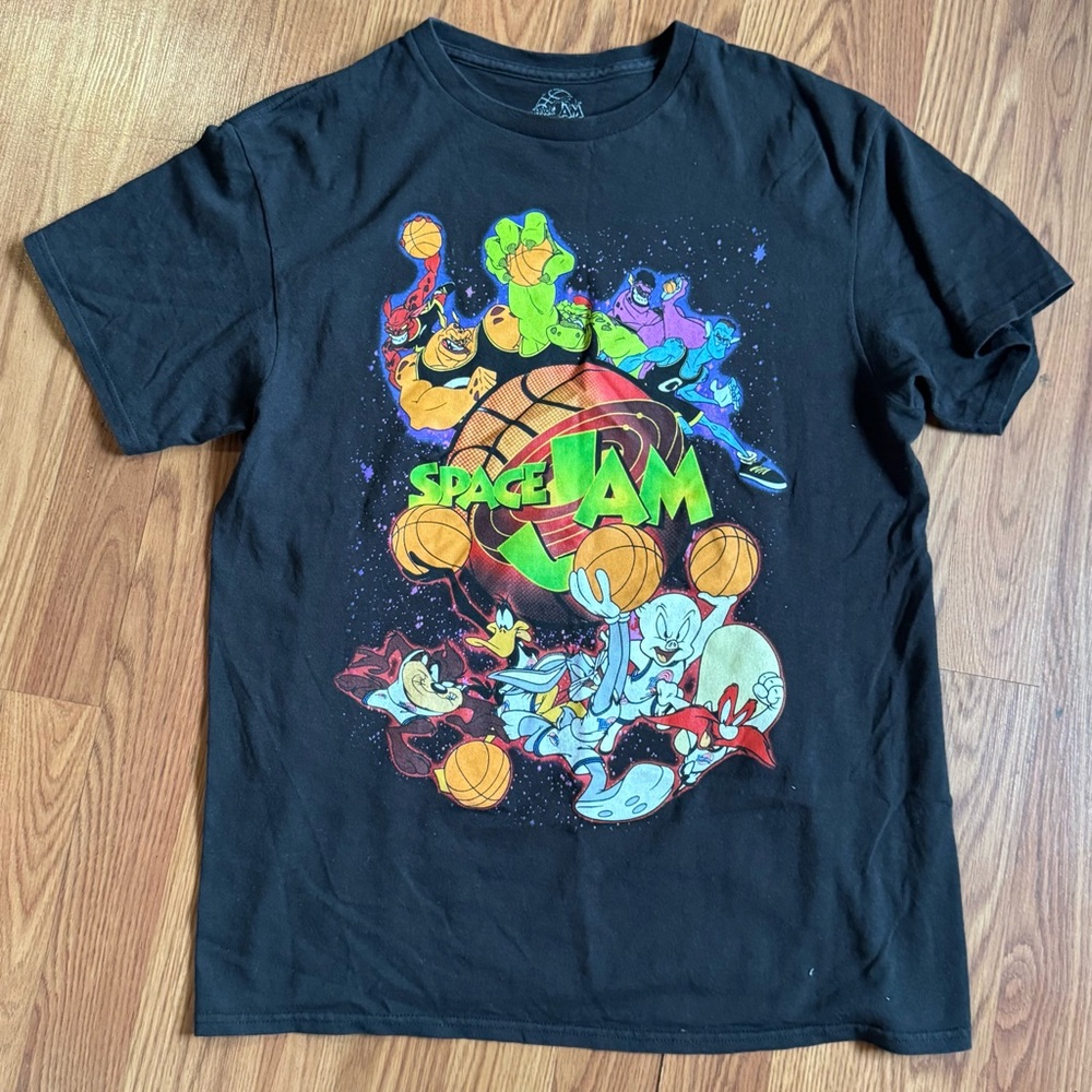 VINTAGE‎ Space Jam Black Graphic T-Shirt size M